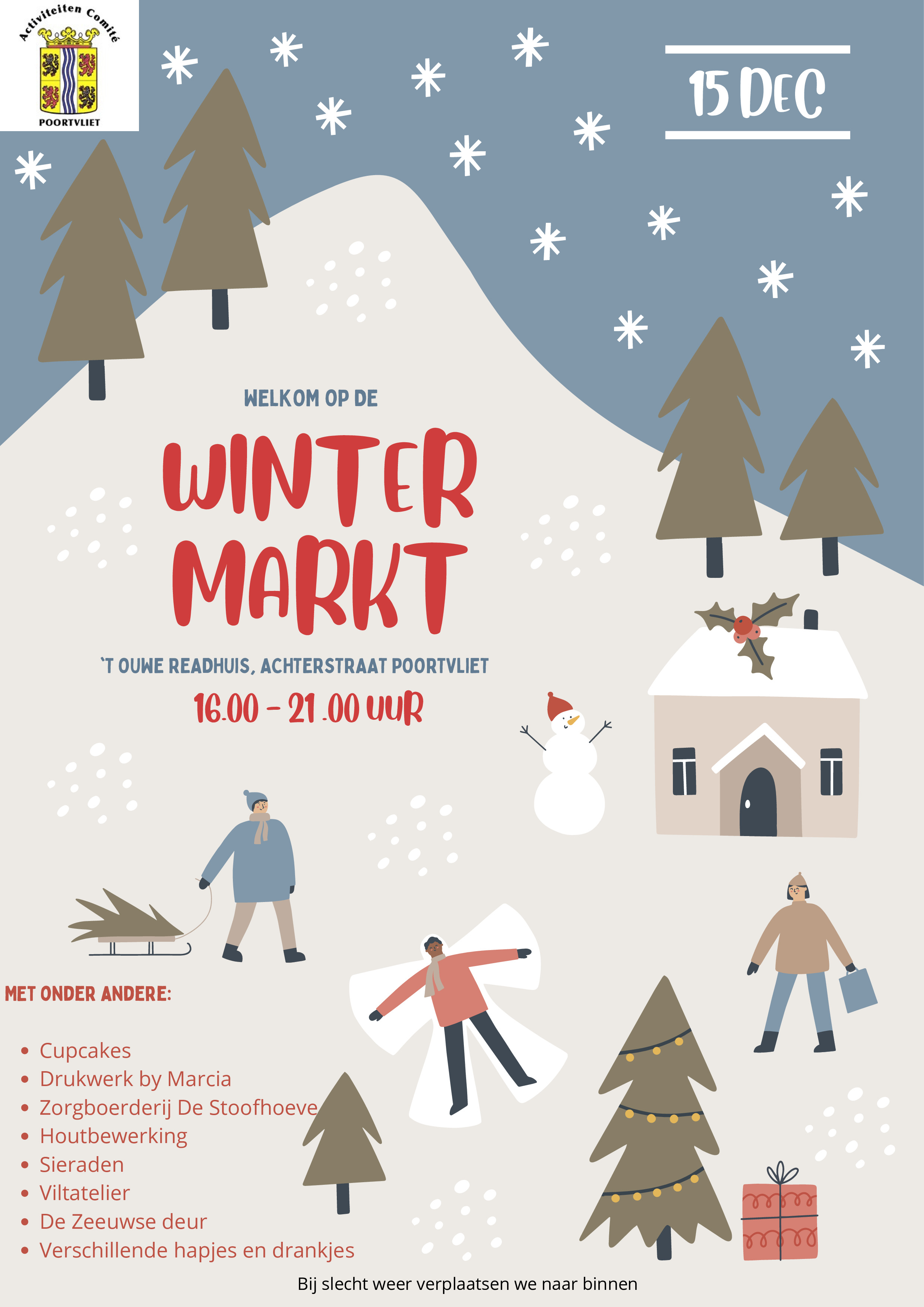 Poster wintermarkt 15 december